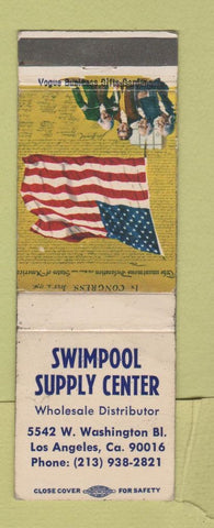 Matchbook Cover - Swimpool Supply Center swimming pool Los Angeles CA WEAR