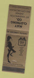 Matchbook Cover - May Clothing Bay City MI Eagle Men's Clothes