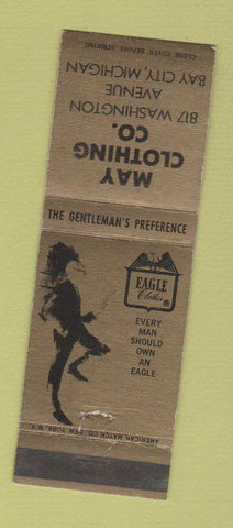 Matchbook Cover - May Clothing Bay City MI Eagle Men's Clothes