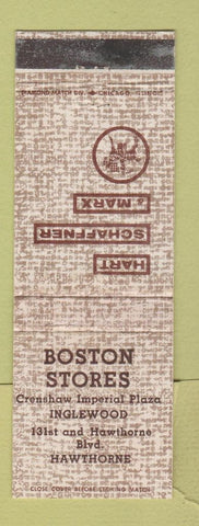 Matchbook Cover - Hart Schaffner Marx Men's Clothes Inglewood Hawthorne CA