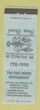 Matchbook Cover - Fish House Restaurant Prescott AZ