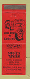 Matchbook Cover - Siegel's Tavern Caledonia WI