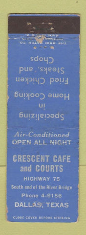 Matchbook Cover - Crescent Cafe Courts Dallas TX
