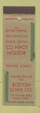 Matchbook Cover - Boston Loan Company MA