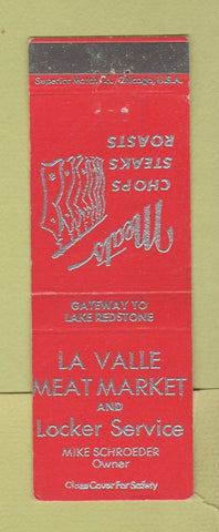 Matchbook Cover - La Valle Meat Market Locker WI