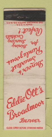 Matchbook Cover - Eddie Ott's Broadmoor Denver Colorado WEAR