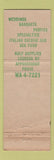 Matchbook Cover - Di Pacific's Steak House Victor NY