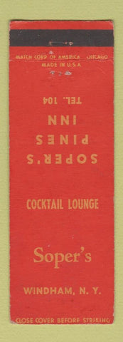 Matchbook Cover - Soper's Pines Inn Windham NY