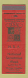 Matchbook Cover - National Secretaries Week Orange TX