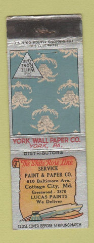 Matchbook Cover - White Rose Line Paint Paper wallpaper Cottage City MD WEAR
