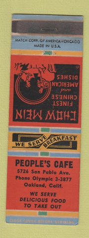 Matchbook Cover - People's Cafe Chinese Restaurant Oakland CA