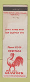 Matchbook Cover - Glascock Bar Long Beach CA STAINED