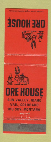 Matchbook Cover - Ore House Big Sky MT Sun Valley ID Vail Colorado