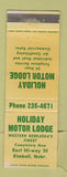 Matchbook Cover - Holiday Motor Lodge Kimball NE