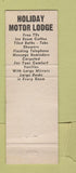 Matchbook Cover - Holiday Motor Lodge Kimball NE