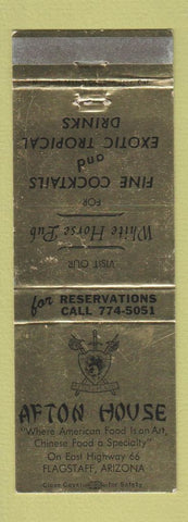 Matchbook Cover - Afton House Restaurant Flagstaff AZ Route 66 WEAR