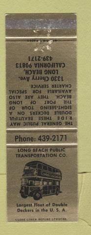 Matchbook Cover - Long Beach Public Transport bus CA