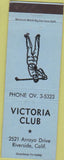 Matchbook Cover - Victoria Club Gold Riverside CA