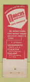 Matchbook Cover - Marcus Auto Supply Oakland Sacramento Stockton CA