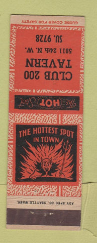 Matchbook Cover - Club 200 Tavern Cedar Rapids? IA?