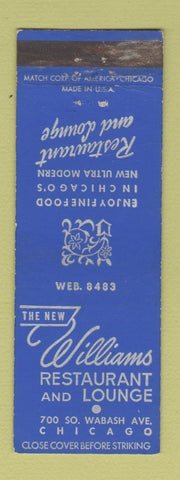 Matchbook Cover - Williams Restaurant Lounge Chicago IL