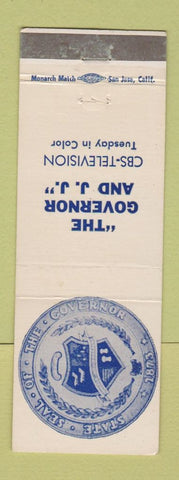 Matchbook Cover - Governor and JJ CBS TV Show