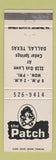 Matchbook Cover - The Patch Dallas TX
