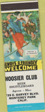 Matchbook Cover - Hoosier Club Shuffleboard Monterey Park CA