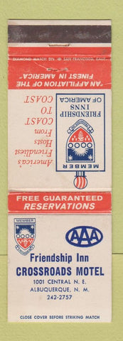 Matchbook Cover - Friendship Inn Crossroads Motel Albuquerque NM