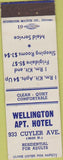 Matchbook Cover - Wellingtion Apartment Hotel Chicago IL