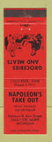 Matchbook Cover - Napoleon's Take Out Sault Ste Marie MI