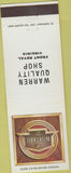 Matchbook Cover - Florsheim Shoes Front Royal VA
