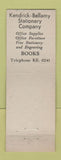 Matchbook Cover - Kendrick Bellamy Stationery Denver Colorado  Andrew Albert