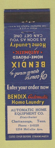 Matchbook Cover - Bendix Appliances Laundry Chattanooga TN