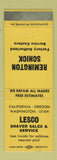 Matchbook Cover - Lesco Shaver Remington Schick Pasadena Fresno Sacramento CA