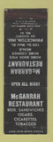 Matchbook Cover - McGarrah Restaurant Princeton IN