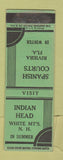 Matchbook Cover - Indian Head White Mountains NH Riviera FL