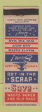 Matchbook Cover - WWII Save Scrap Waste Paper