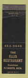 Matchbook Cover - Ellis Restaurant Plymouth MI WEAR