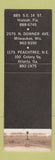 Matchbook Cover - Brothers Two Miami FL Milwaukee WI Atlanta GA