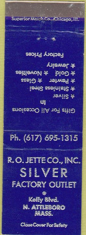 Matchbook Cover - Jette Co Silver Outlet North Attleboro MA