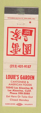 Matchbook Cover - Louie's Garden Chinese Los Alamitos CA