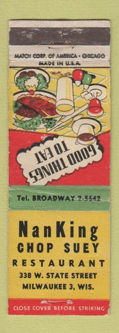 Matchbook Cover - NanKing Chinese Restaurant Milwaukee WI WORN