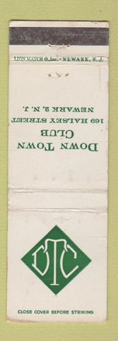 Matchbook Cover - Down Town Club Newark NJ WEAR