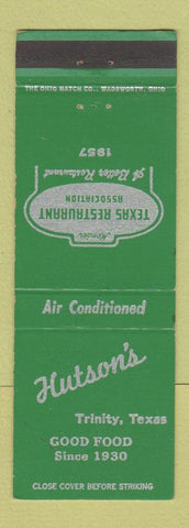 Matchbook Cover - Hutson's Restaurant Trinity TX