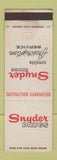 Matchbook Cover - Snyder Drug Stores STAINED