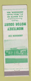 Matchbook Cover - Monterey Motor Court Aberdeen MD