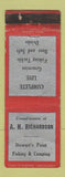 Matchbook Cover - AH Richardson Grocery Fishing Supply WEAR
