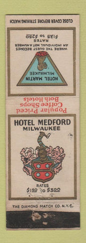 Matchbook Cover - Hotel Medford Milwaukee WI WEAR