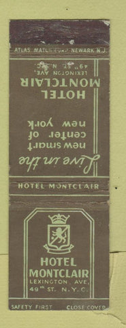 Matchbook Cover - Hotel Montclair New York City WEAR
